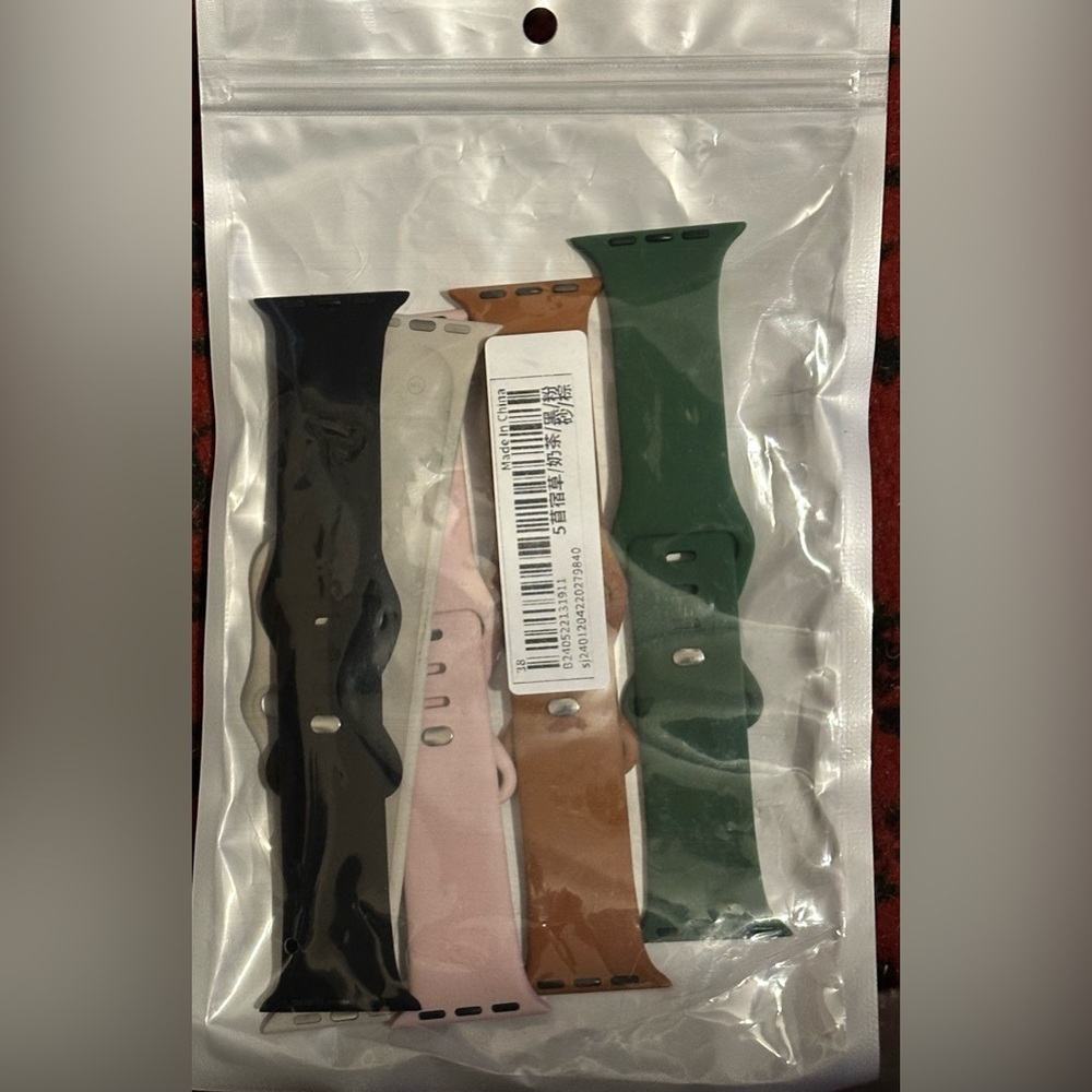 SHEIN Apple Watch Band Set of 5 - Black, White, Pink, Brown, Green